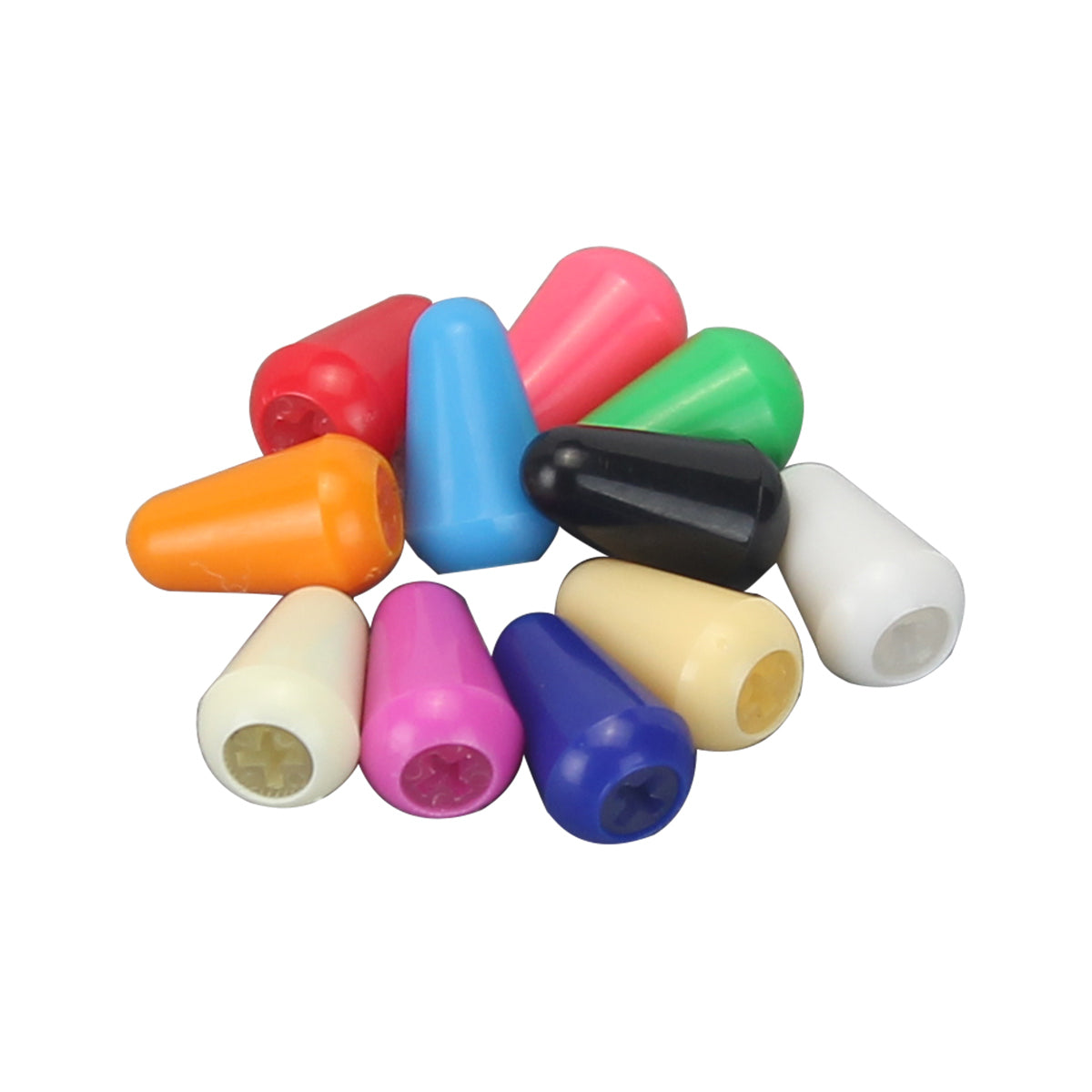 FLEOR 10pcs Plastic 5 Way Switch Knob Tip Cap Button for Electric Guitar Accessories, 11 Colors Available