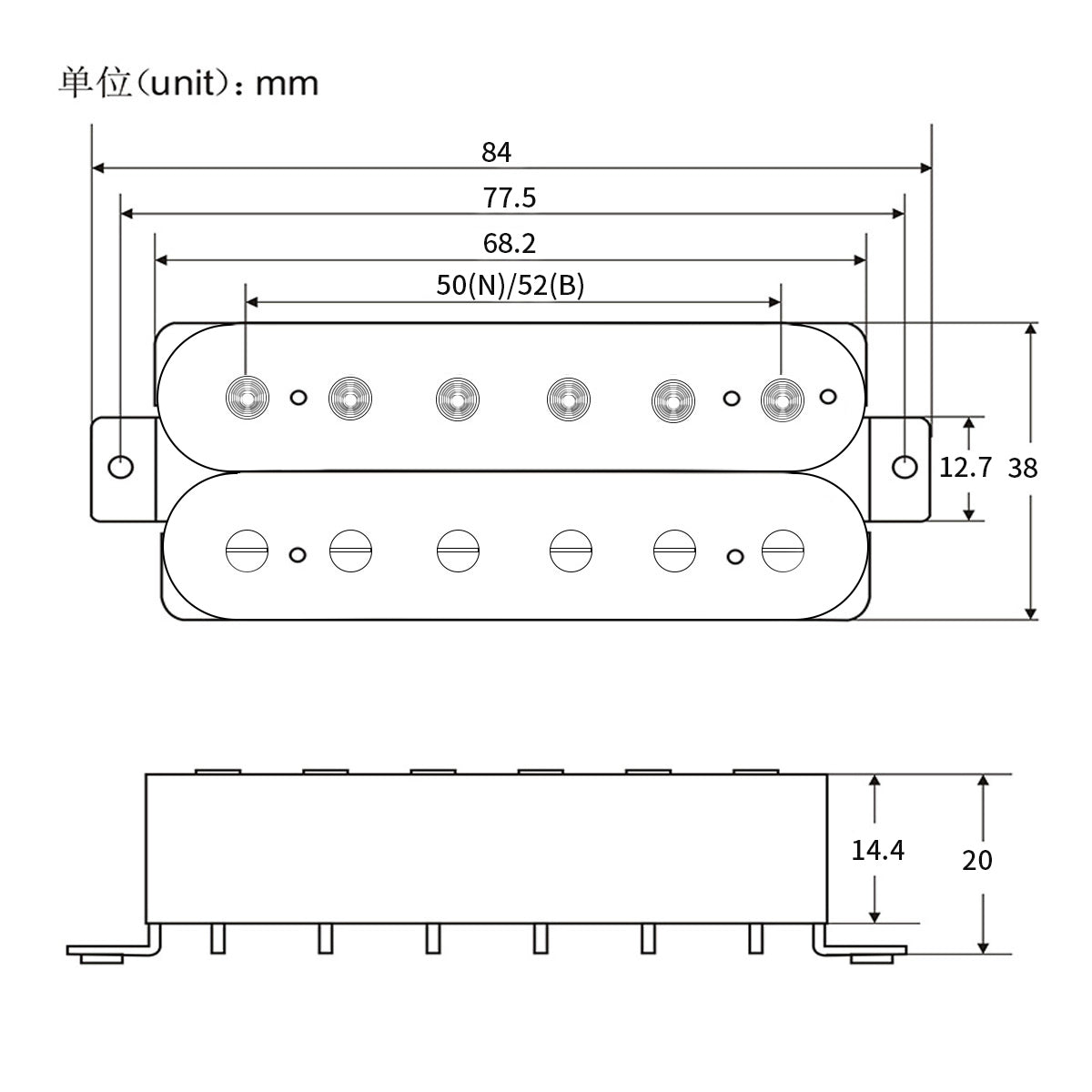 <transcy>FLEOR Alnico 5 E-Gitarren-Doppelspulen-Humbucker-Pickups für E-Gitarrenteile, 3 Farben erhältlich</transcy>