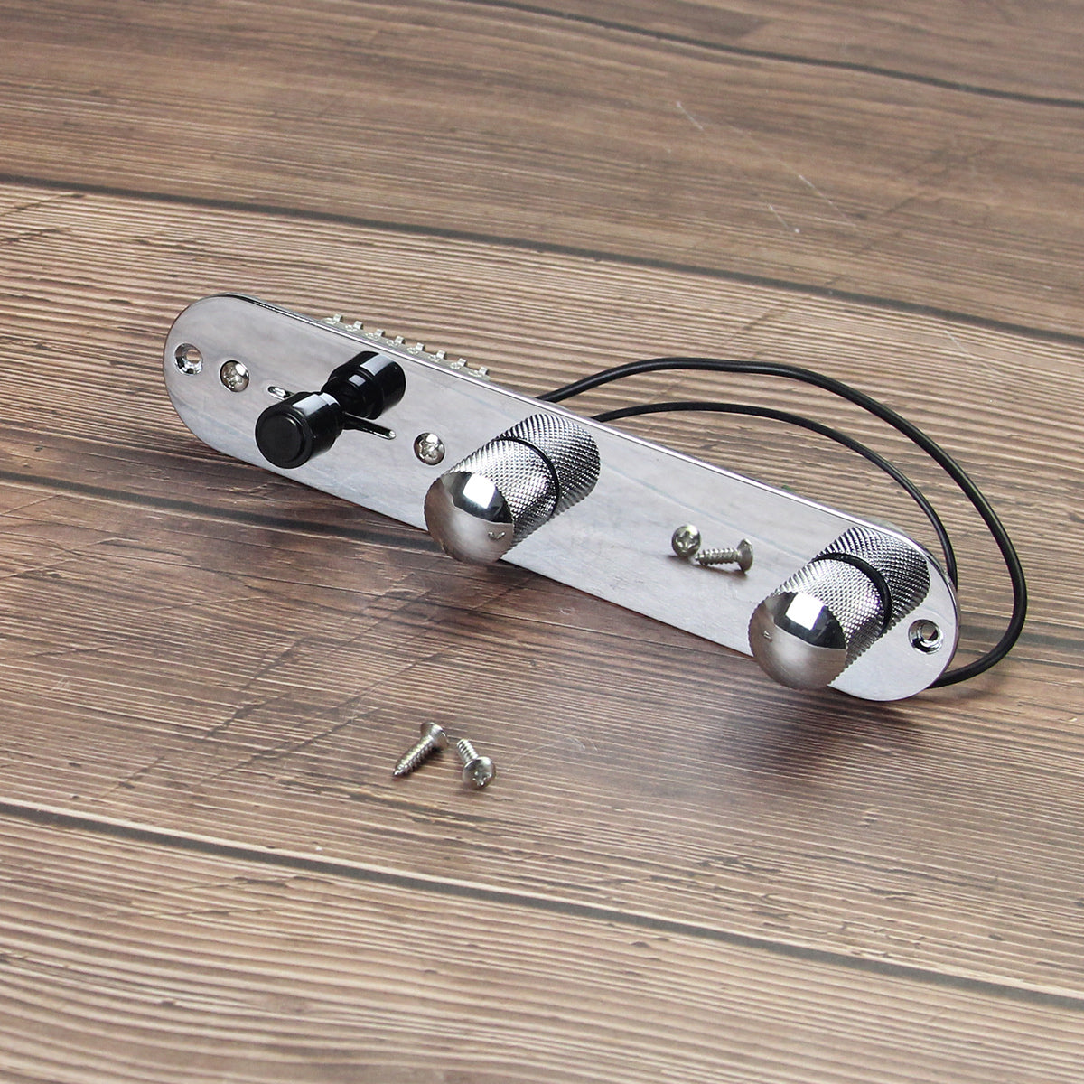 <transcy>FLEOR Telegitarre Vorverdrahtete Steuerplatte Chrom mit 3-Wege-Schalter Metallknöpfe für Telegitarre</transcy>