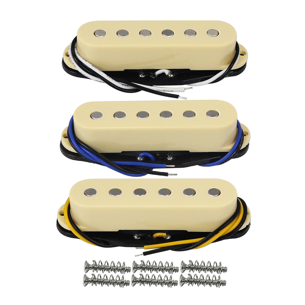FLEOR Vintage Alnico 5 Strat Single Coil Guitar Pickup Flat Top Guitar Parts,3 Colors Available
