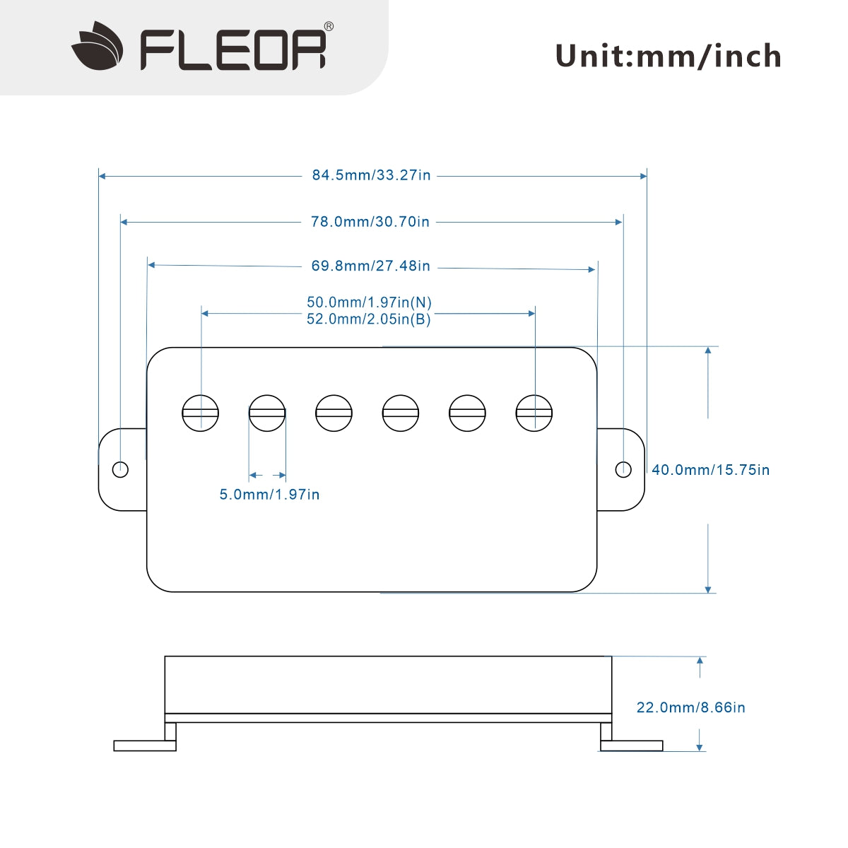 <transcy>FLEOR Alnico 5 E-Gitarren Humbucker Pickup für LP Style Gitarrenteile</transcy>