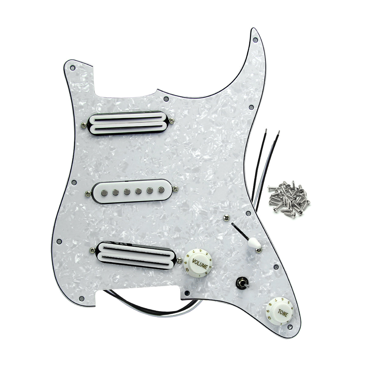 FLEOR SSS Prewired Guitar Pickguard fit ST Guitar Hot Rails-Single Coil Pickup