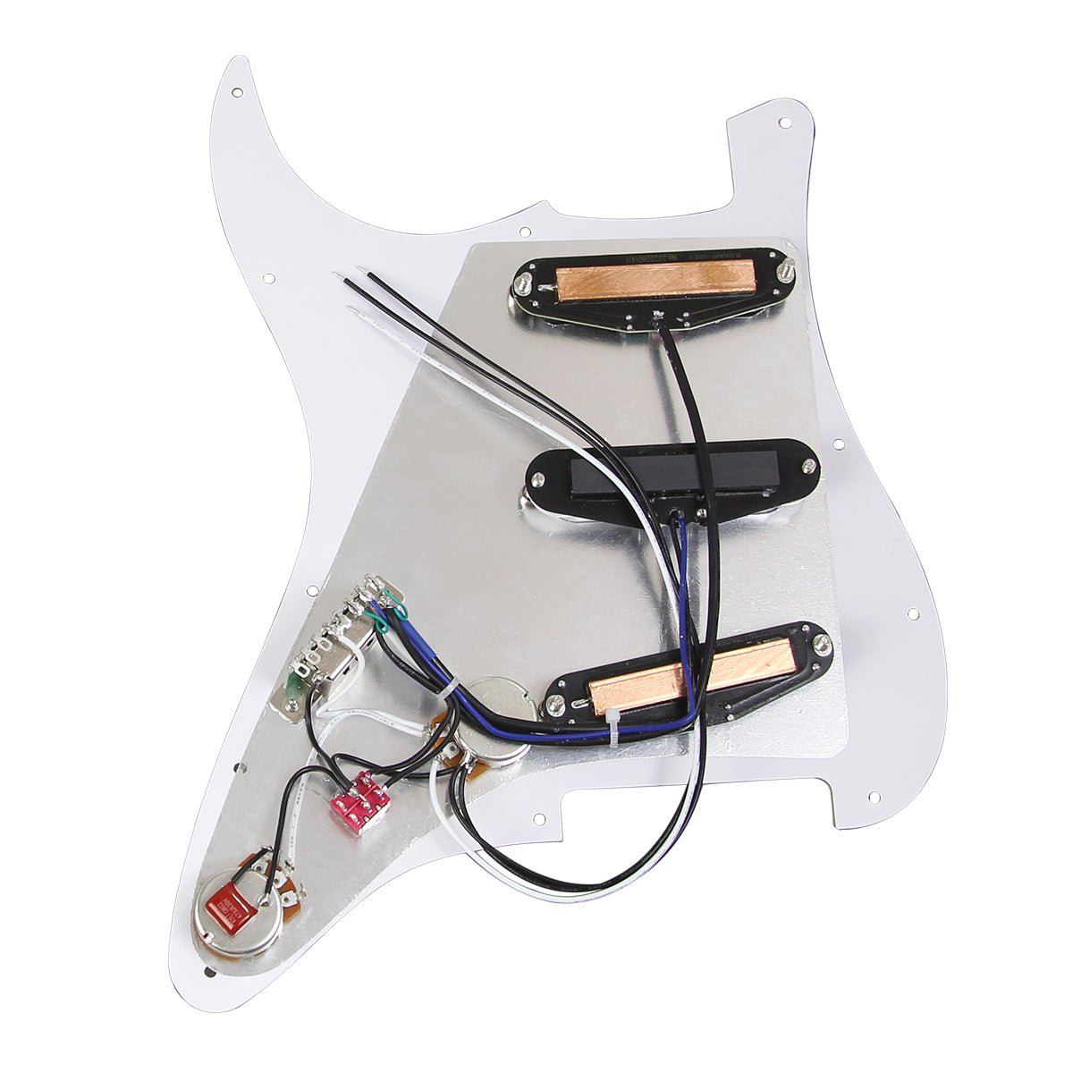 FLEOR SSS Prewired Guitar Pickguard fit ST Guitar Dual Rails-Single Coil Pickup