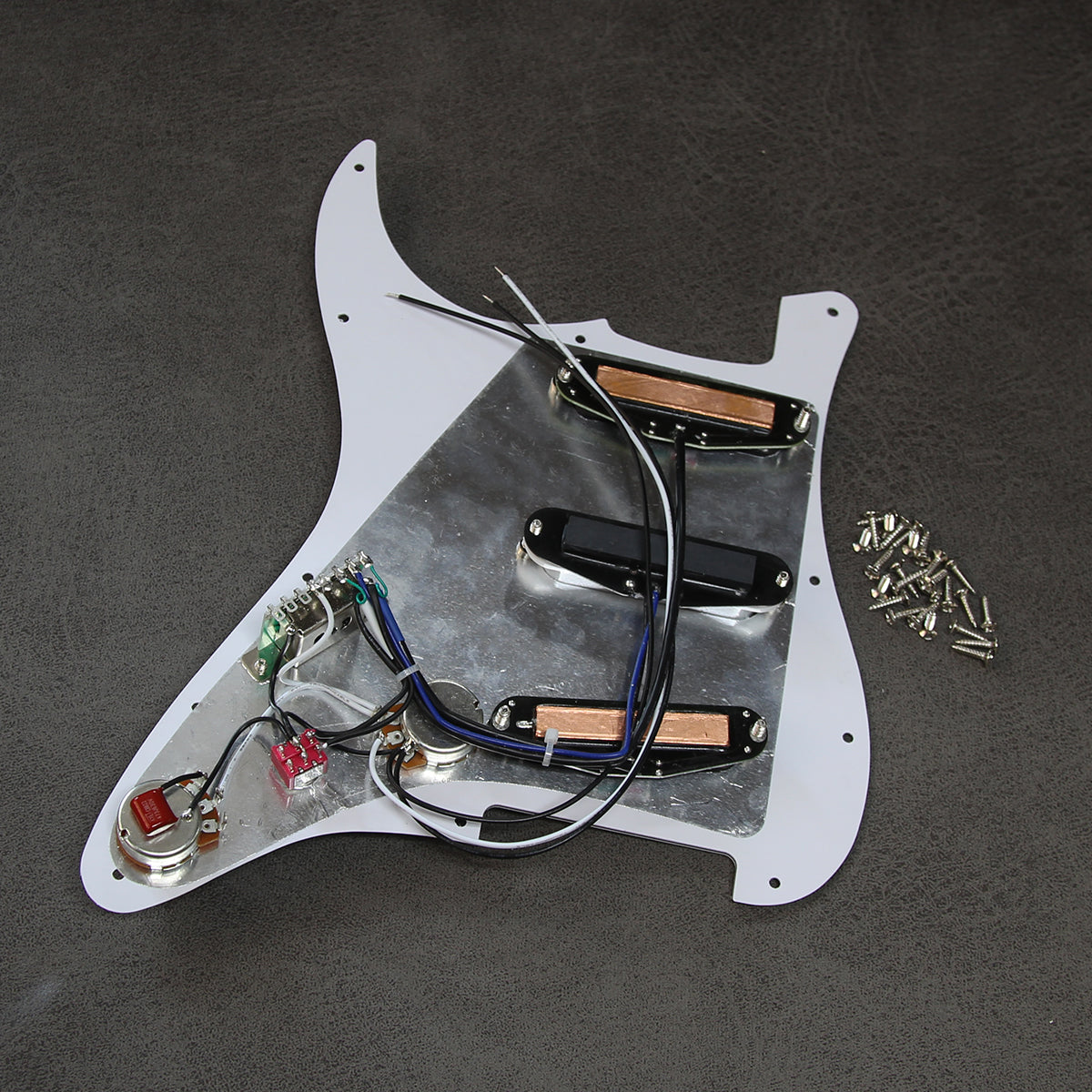 FLEOR SSS Prewired Guitar Pickguard fit ST Guitar Dual Rails-Single Coil Pickup