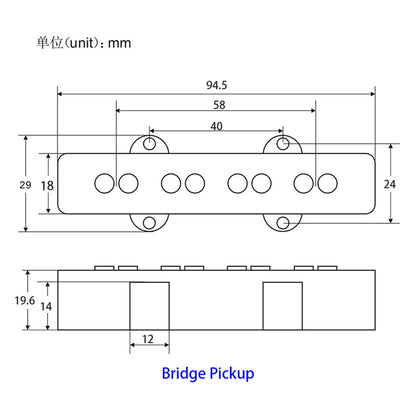 FLEOR Alnico 5 Bass Pickup Set PB & JB Bass Bridge Pickups | iknmusic