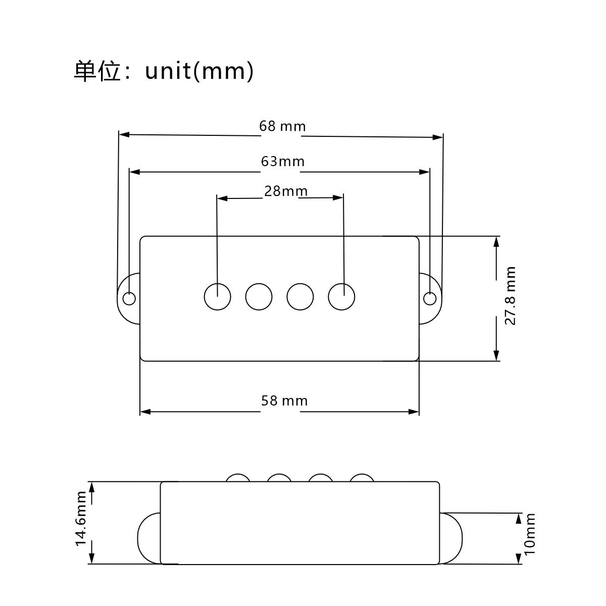 FLEOR Ensemble de micros de basse Open Alnico 5 PB et de micros de pont de basse JB pour basse PB à 4 cordes