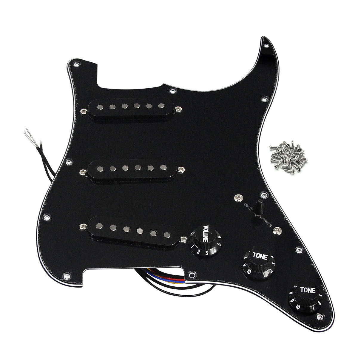 <transcy>FLEOR Loaded Prewired Strat Guitar Pickguard SSH HSS, 10 Farben erhältlich</transcy>