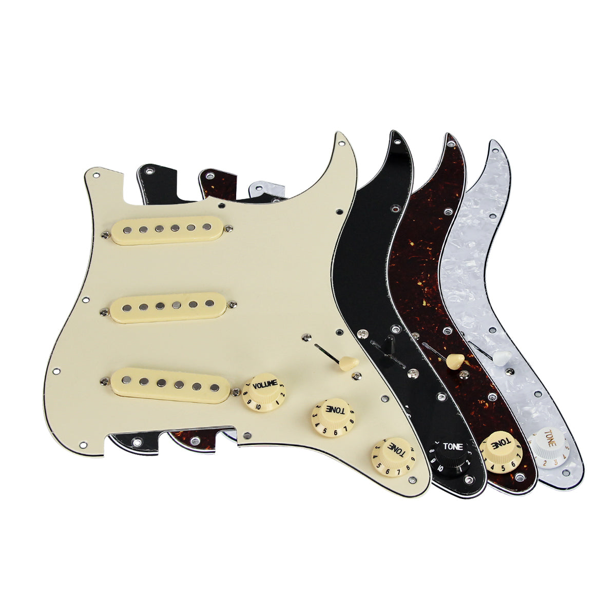 FLEOR Alnico 5 Single Coil Pickup Prewired SSS Strat Guitar Pickguard