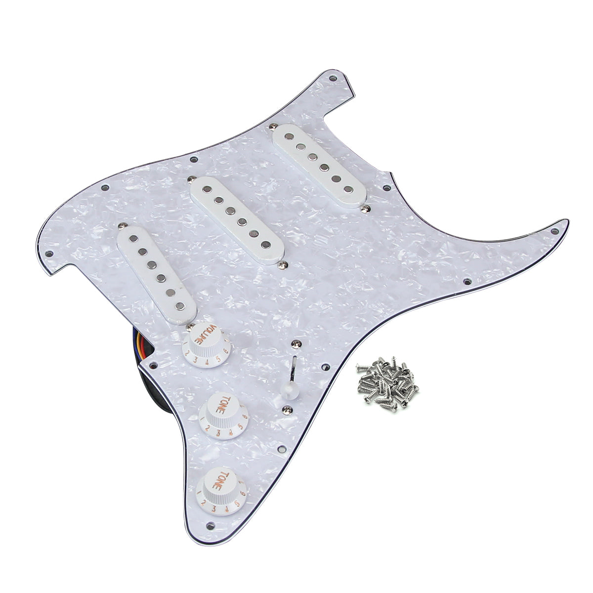 <transcy>FLEOR Loaded Prewired Strat Guitar Pickguard SSH HSS, 10 Farben erhältlich</transcy>