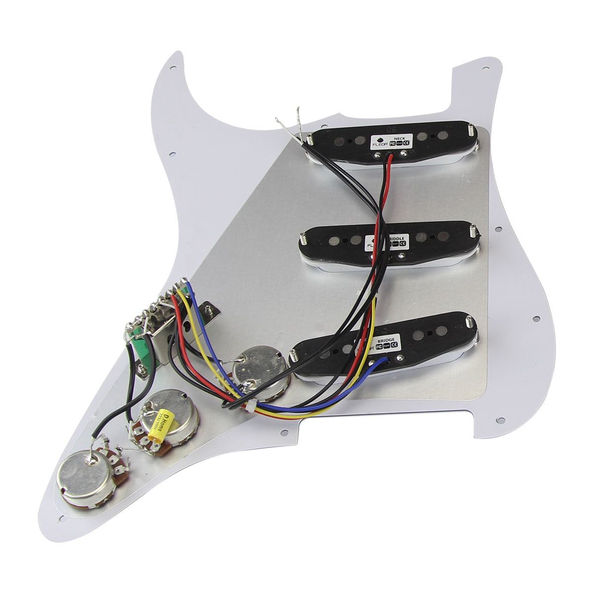 <transcy>FLEOR Loaded Prewired Strat Guitar Pickguard SSH HSS, 10 Farben erhältlich</transcy>