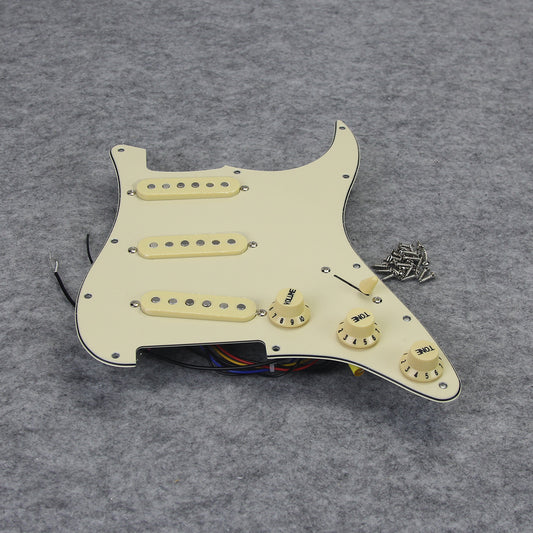 FLEOR Alnico 5 Single Coil Pickup Prewired SSS Strat Guitar Pickguard