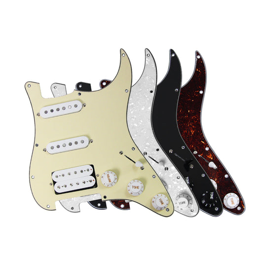 <transcy>FLEOR Loaded Prewired Strat Guitar Pickguard SSH HSS, 10 Farben erhältlich</transcy>