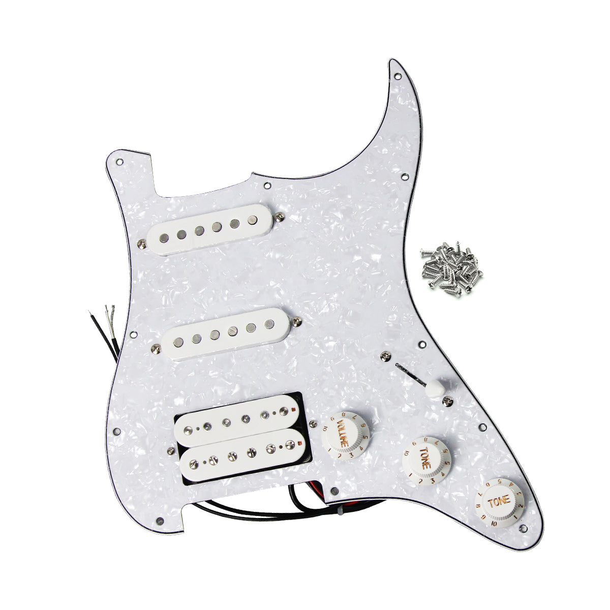 <transcy>FLEOR Loaded Prewired Strat Guitar Pickguard SSH HSS, 10 Farben erhältlich</transcy>