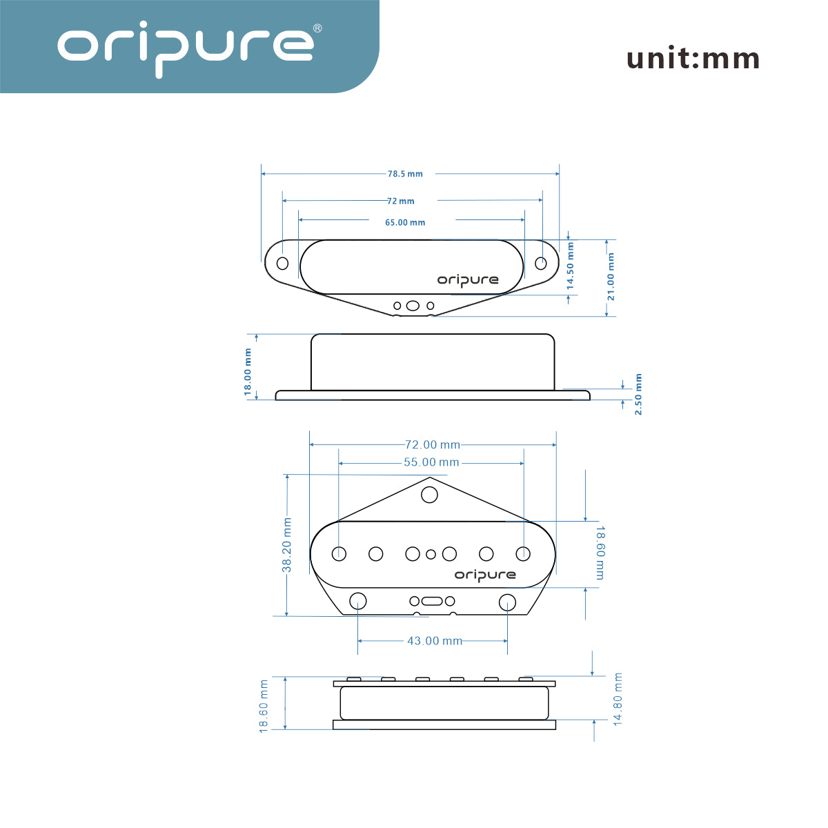 OriPure PSL5 Vintage Alnico 5 Tele Pickups | iknmusic