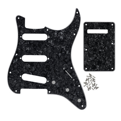 FLEOR Set of 11 Holes SSS ST Guitar Pickguard Back Plate with Screws