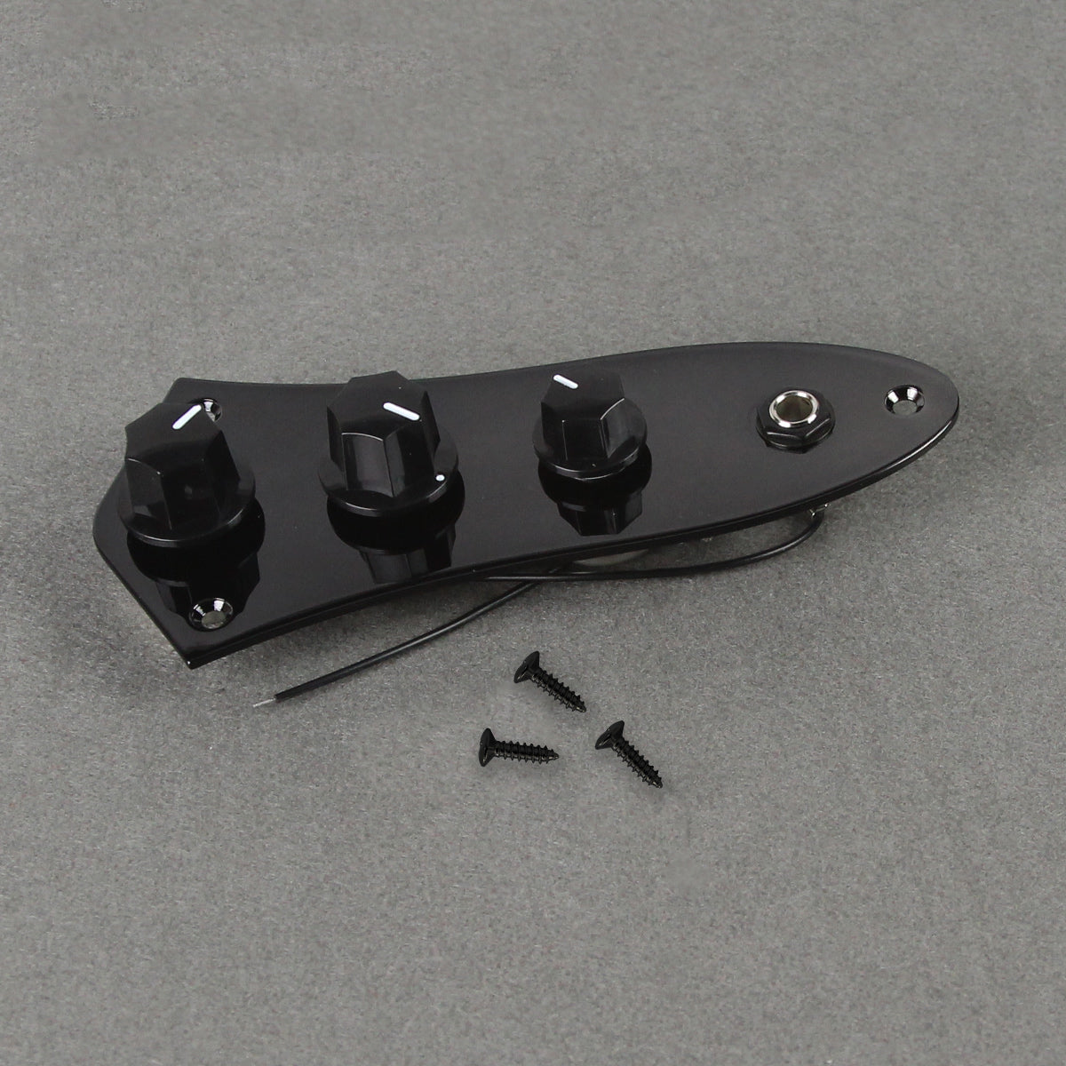 FLEOR Chrome Loaded Prewired Bass Control Plate Arnés Jack Black Knobs para JB Bass Guitar Parts