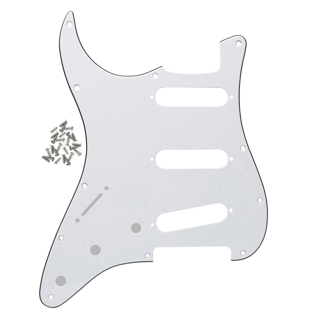 FLEOR Left Handed 11 Holes SSS Guitar Pickguard Scratch Plate with Screws for Strat Guitar Parts,7 Colors Available