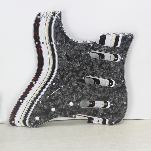 FLEOR Left Handed 11 Holes SSS Guitar Pickguard Scratch Plate con tornillos para piezas de guitarra Strat, 7 colores disponibles
