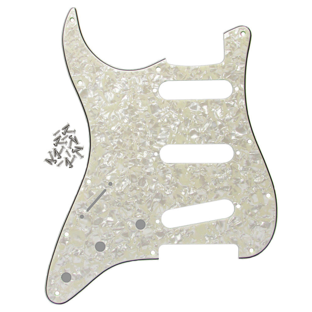 FLEOR Left Handed 11 Holes SSS Guitar Pickguard Scratch Plate con tornillos para piezas de guitarra Strat, 7 colores disponibles