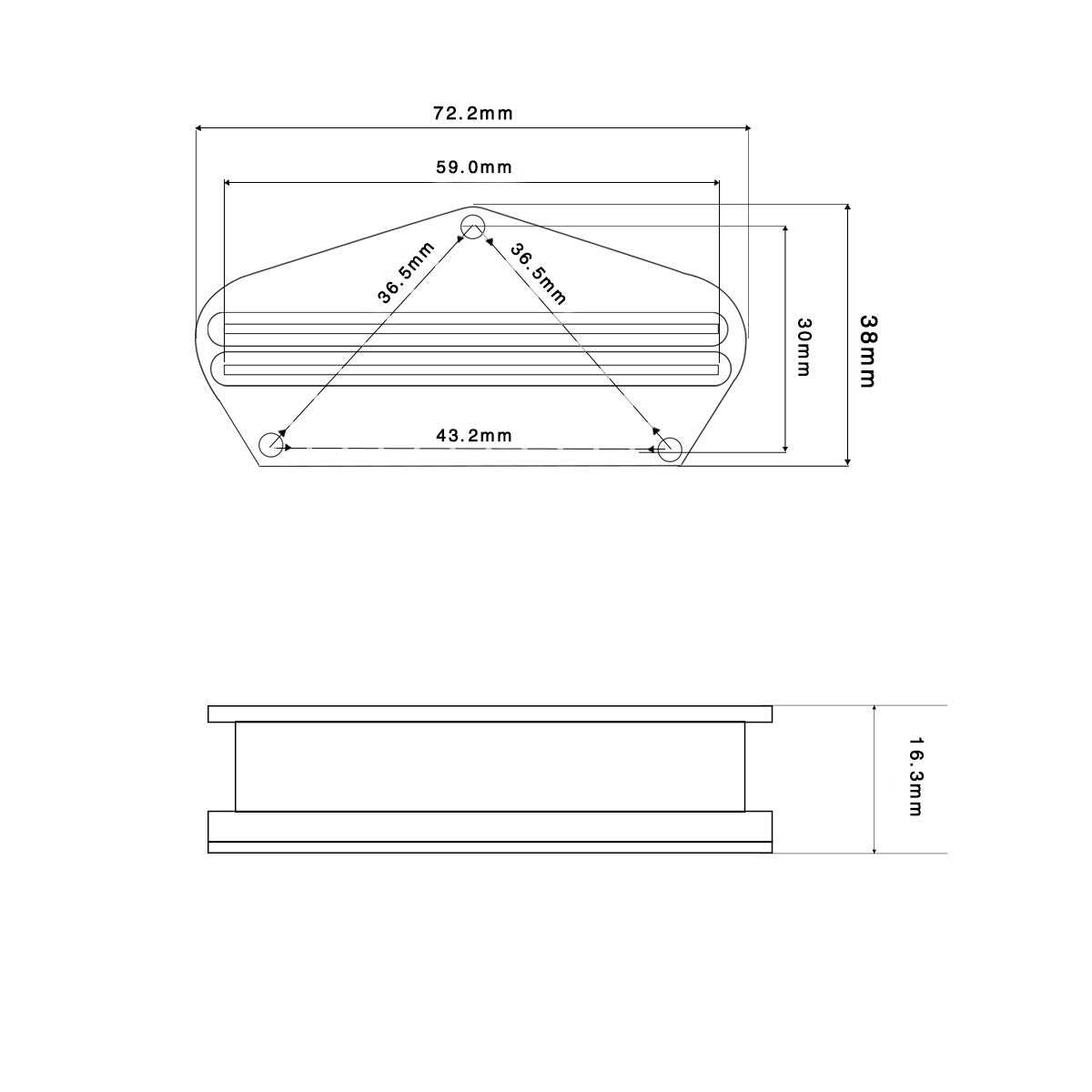 OriPure PBL5 Alnico 5 Bridge Hot Dual Rails Pickup for Tele| iknmusic