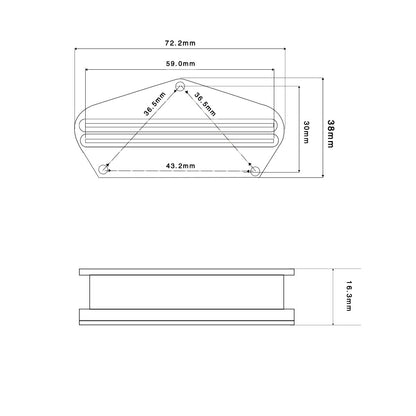 OriPure PBL5 Alnico 5 Bridge Hot Dual Rails Pickup for Tele| iknmusic
