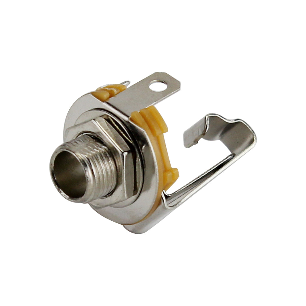 FLEOR 1/4" 6.35mm Guitar Jack Socket Mono Jack Nickel Color | iknmusic