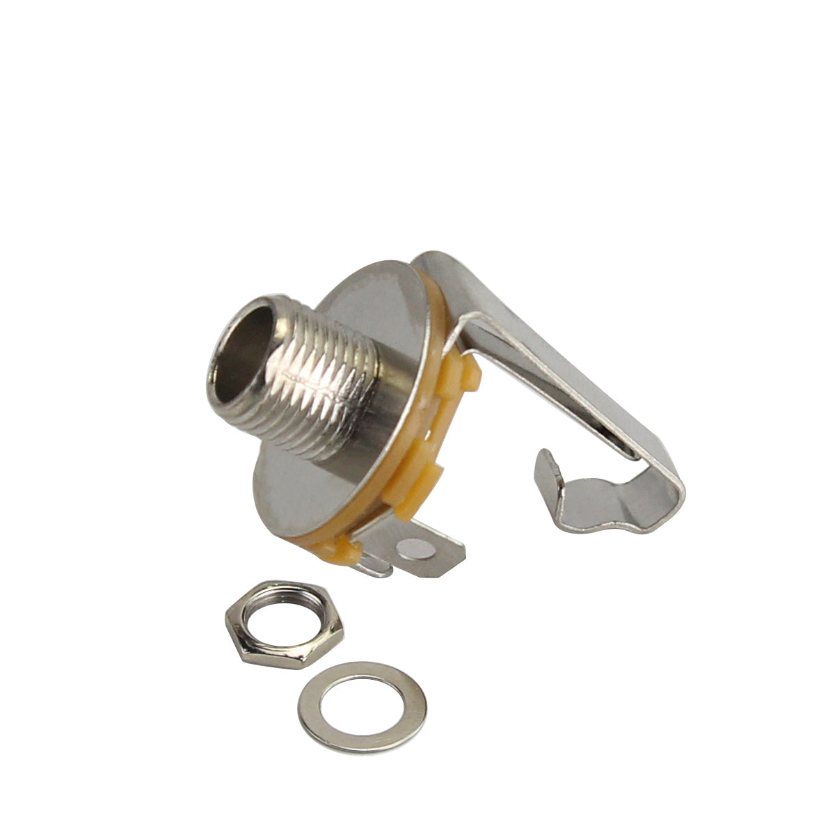 FLEOR 1/4" 6.35mm Guitar Jack Socket Mono Jack Nickel Color | iknmusic