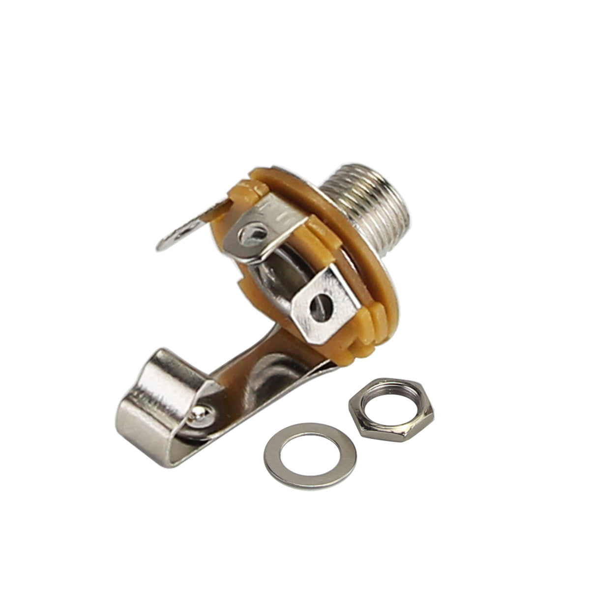 FLEOR 1/4" 6.35mm Guitar Jack Socket Mono Jack Nickel Color | iknmusic