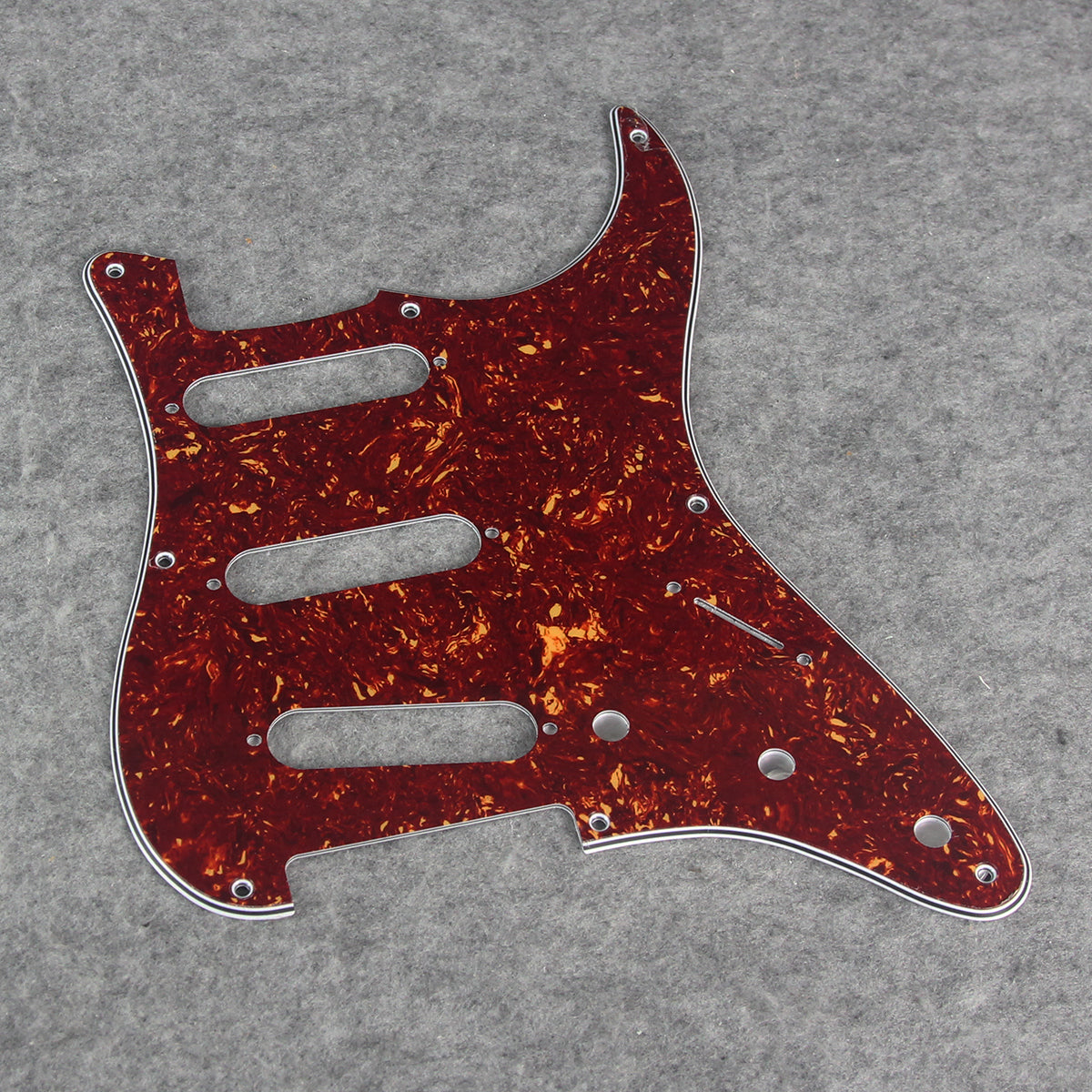 FLEOR Set of Red Tortoise Vintage 8 Hole SSS Pickguard Back Plate & Single Coil Pickup Covers Knobs Switch Tremolo Arm Tips for Strat Guitar Parts