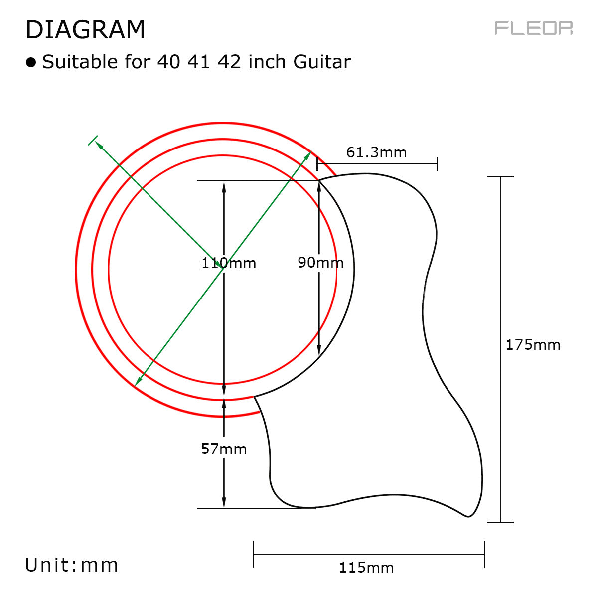 Pegatina autoadhesiva para golpeador de guitarra acústica FLEOR, 5 colores disponibles