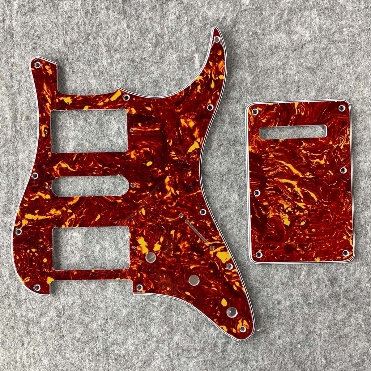 FLEOR Lot de 11 trous Strat HSH pour guitare électrique Pickguard Back Plate avec vis, 11 couleurs disponibles