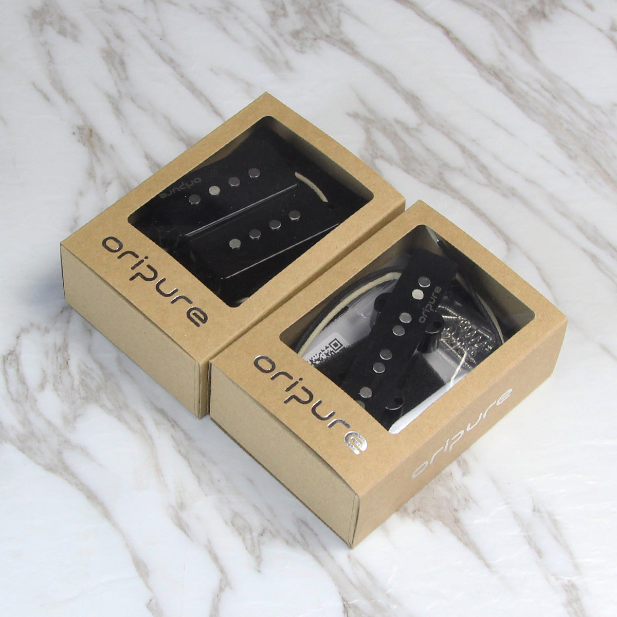 <transcy>Oripure Alnico 5 P-Bass Pickup Set Noiseless Black für 4-Saiter Precision PB Bass</transcy>