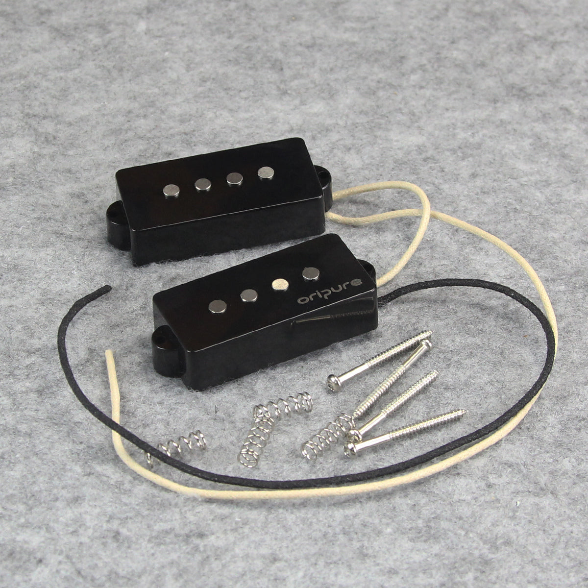 <transcy>Oripure Alnico 5 P-Bass Pickup Set Noiseless Black für 4-Saiter Precision PB Bass</transcy>