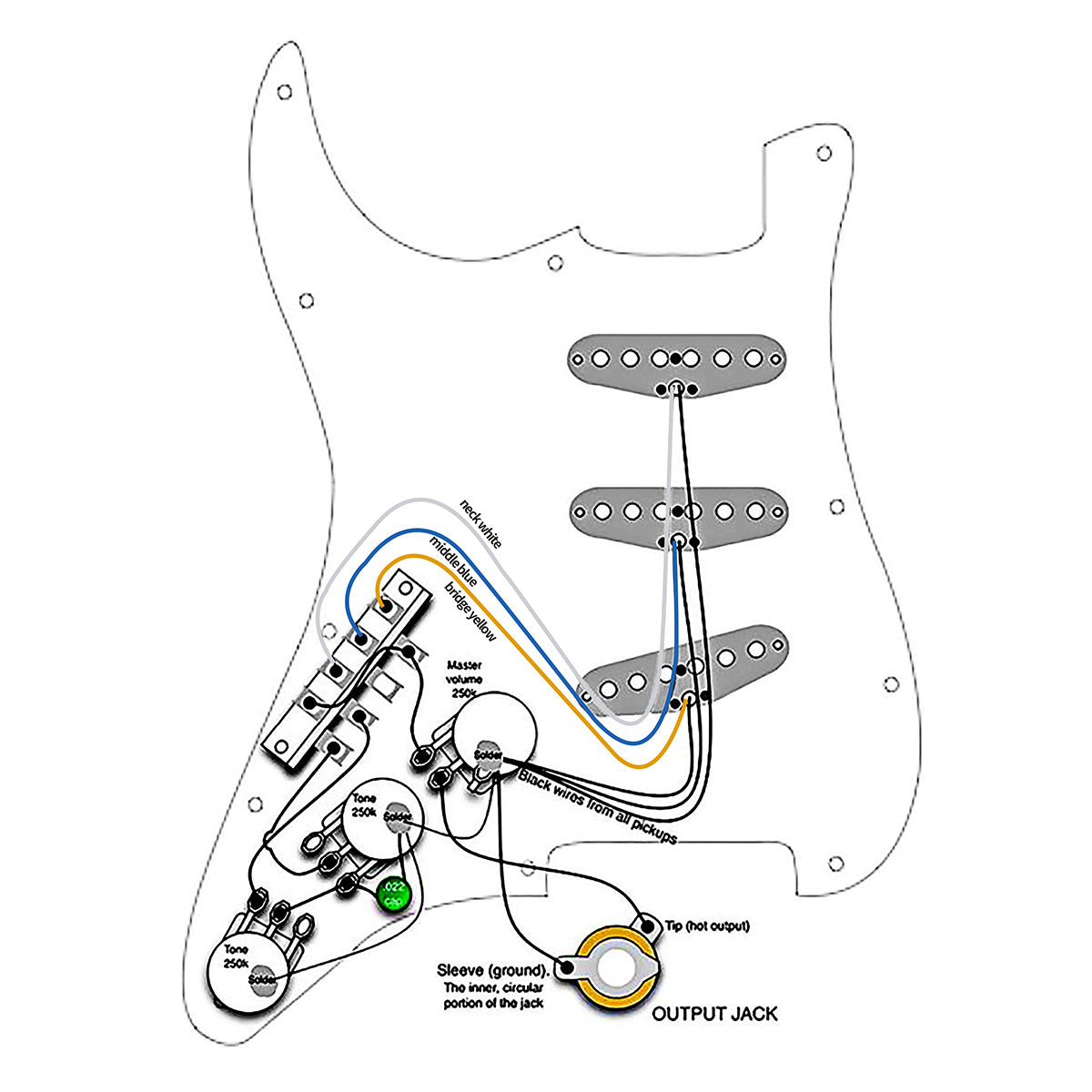 OriPure TSF558 Yellow Vintage Alnico 5 Staggered Single Coil Neck Pickups for ST Guitar