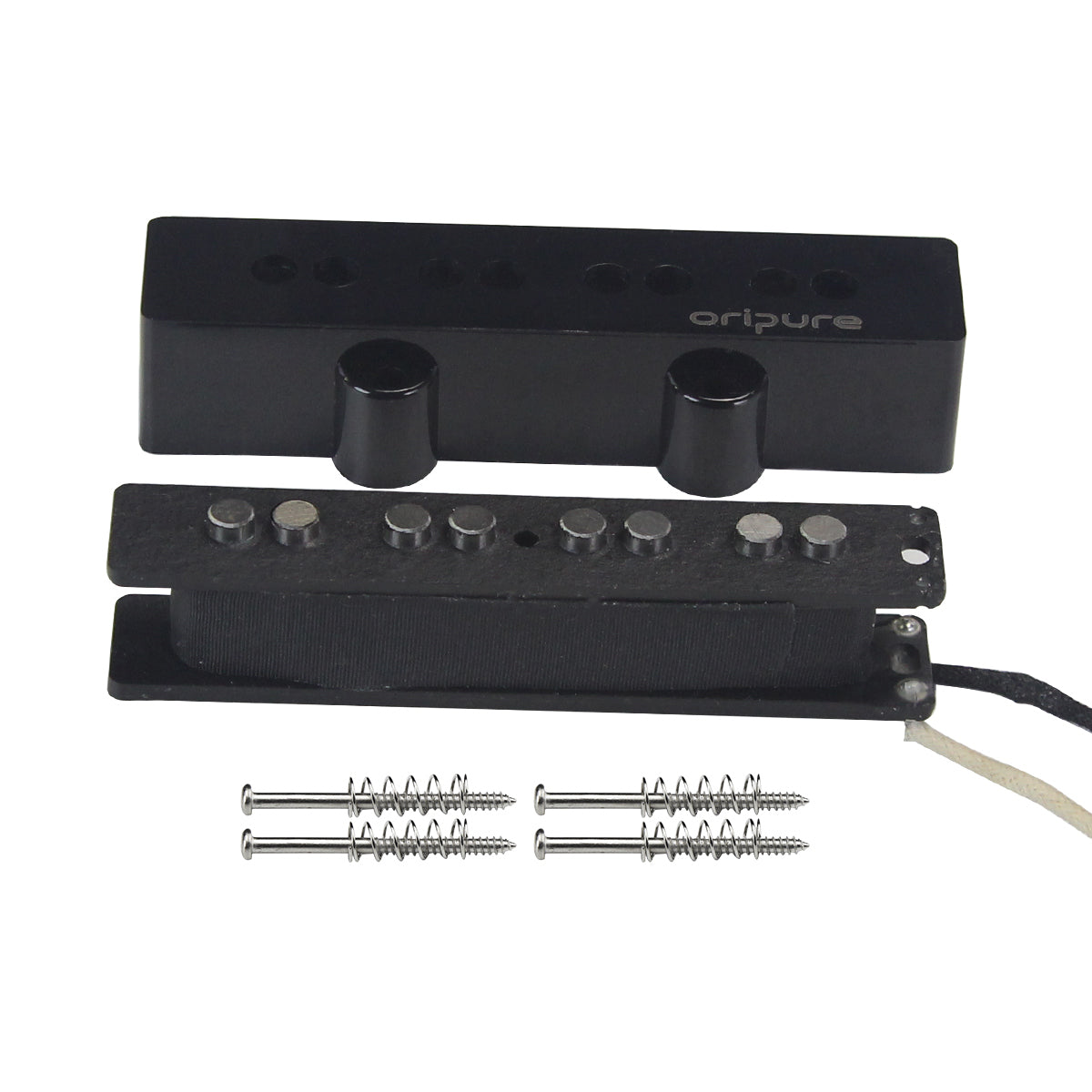 <transcy>Oripure Alnico 5 P-Bass Pickup Set Noiseless Black für 4-Saiter Precision PB Bass</transcy>