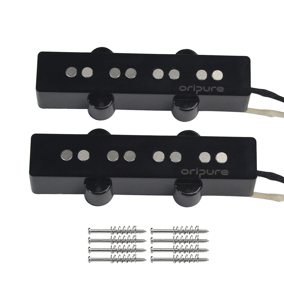 <transcy>Oripure Alnico 5 P-Bass Pickup Set Noiseless Black für 4-Saiter Precision PB Bass</transcy>