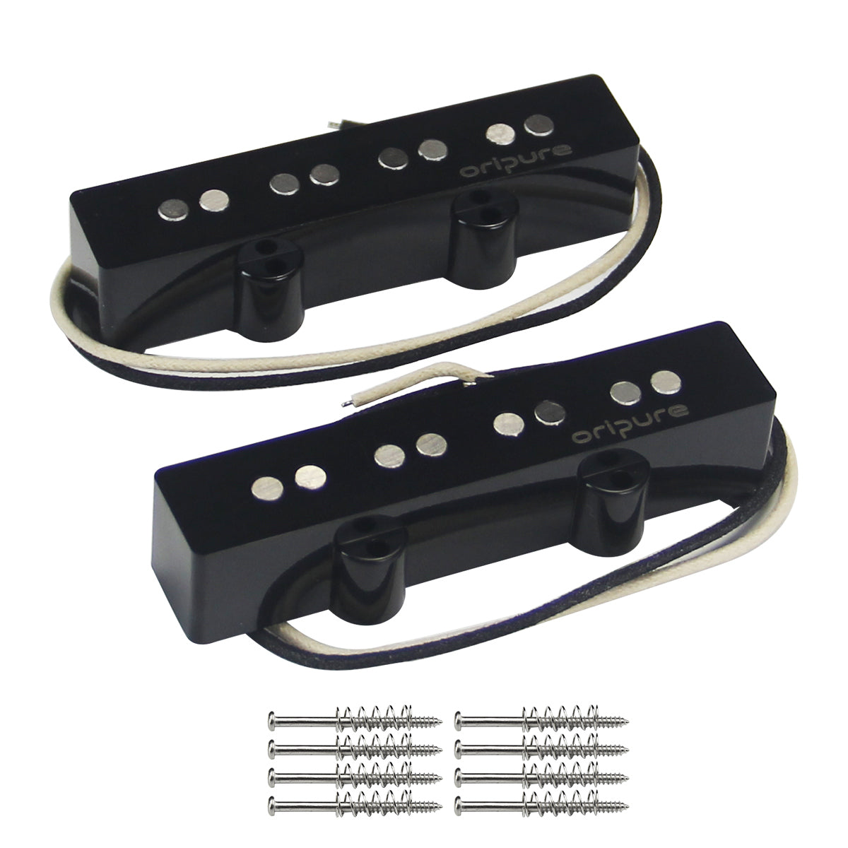 <transcy>Oripure Alnico 5 P-Bass Pickup Set Noiseless Black für 4-Saiter Precision PB Bass</transcy>