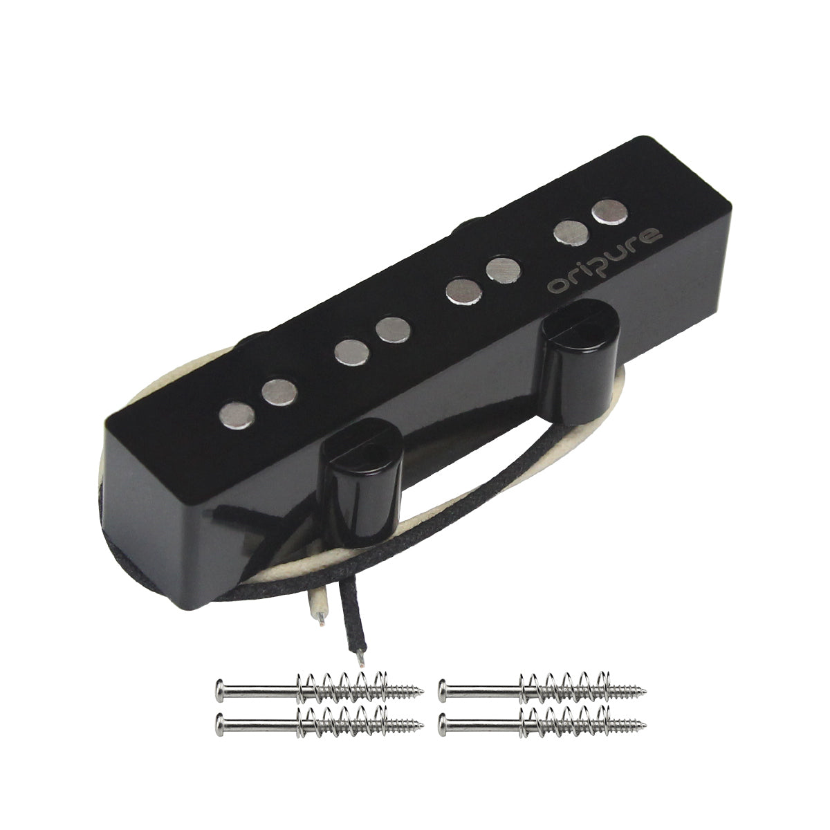<transcy>Oripure Alnico 5 P-Bass Pickup Set Noiseless Black für 4-Saiter Precision PB Bass</transcy>