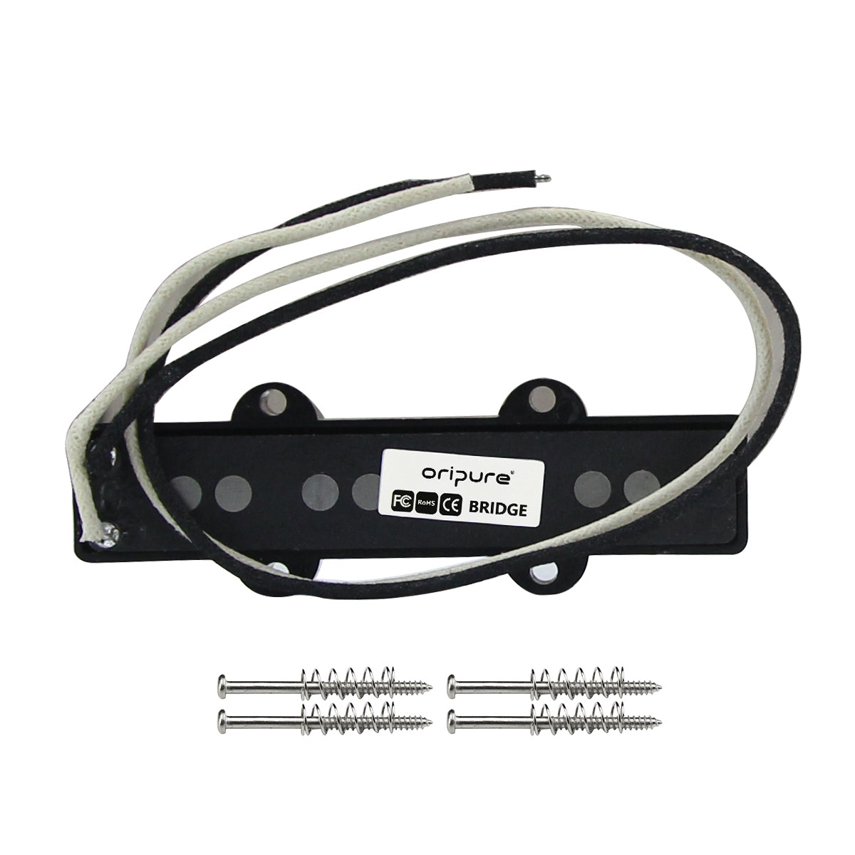 <transcy>Oripure Alnico 5 P-Bass Pickup Set Noiseless Black für 4-Saiter Precision PB Bass</transcy>