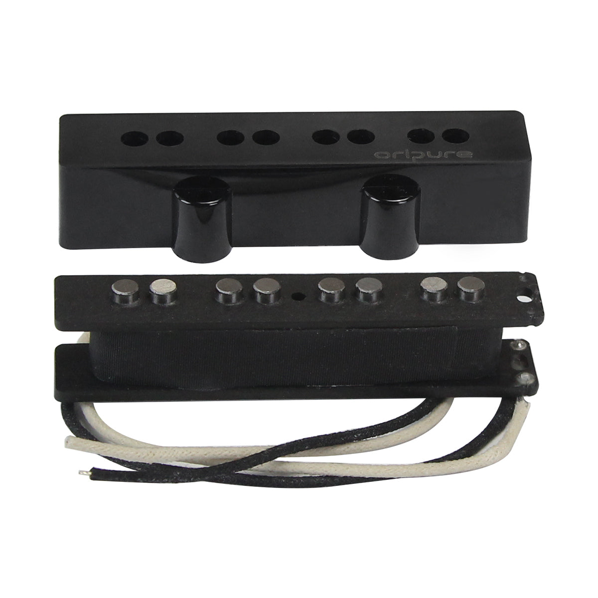 <transcy>Oripure Alnico 5 P-Bass Pickup Set Noiseless Black für 4-Saiter Precision PB Bass</transcy>