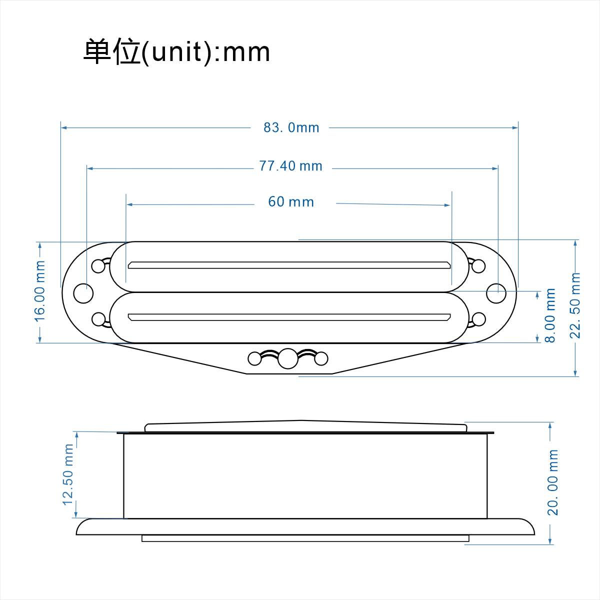 FLEOR Alnico 5 Dual Hot Rails Humbucker Pickup | iknmusic