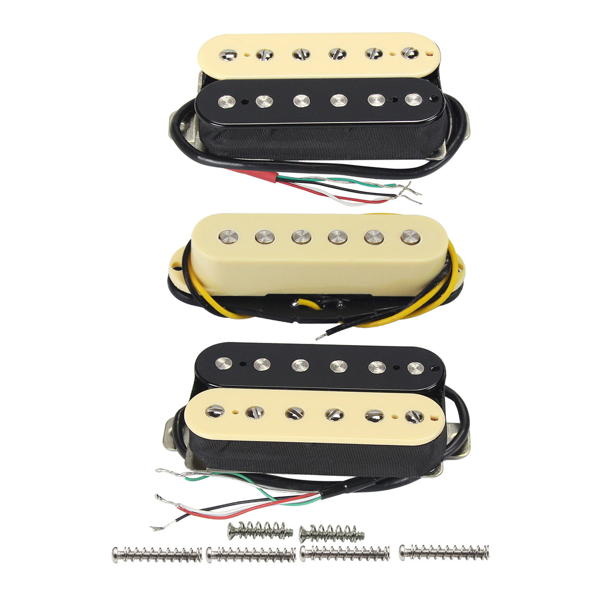 FLEOR 3pcs Electric Guitar Pickup HSH Set Ceramic Humbucker +Single Coil+Humbucker Pickups