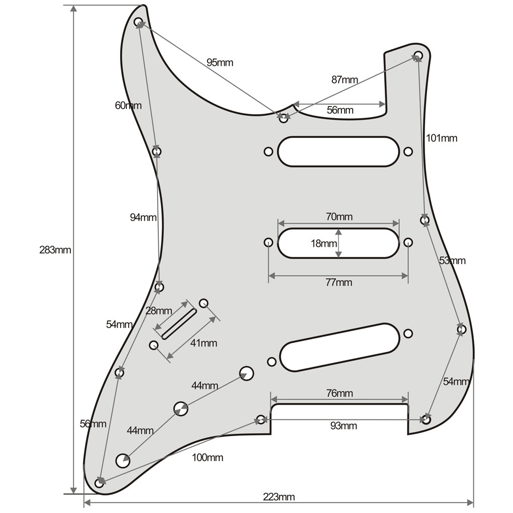 <transcy>FLEOR Linkshänder 11 Löcher SSS Gitarren-Pickguard-Kratzplatte mit Schrauben für Strat-Gitarrenteile, 7 Farben erhältlich</transcy>