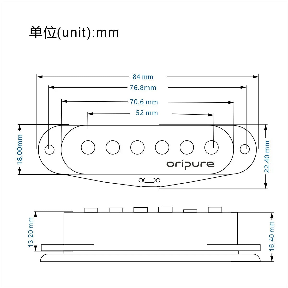 OriPure TSF558 Staggered Alnico 5 ST Single Coil Pickup | iknmusic