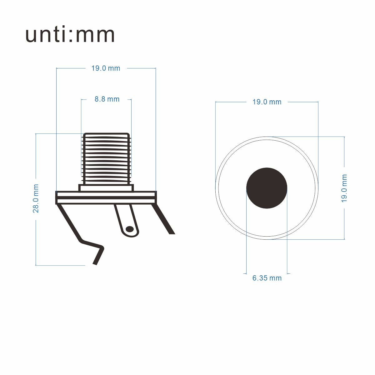 FLEOR Tele Jack Round Cup with Copper Output Guitar Jack | iknmusic