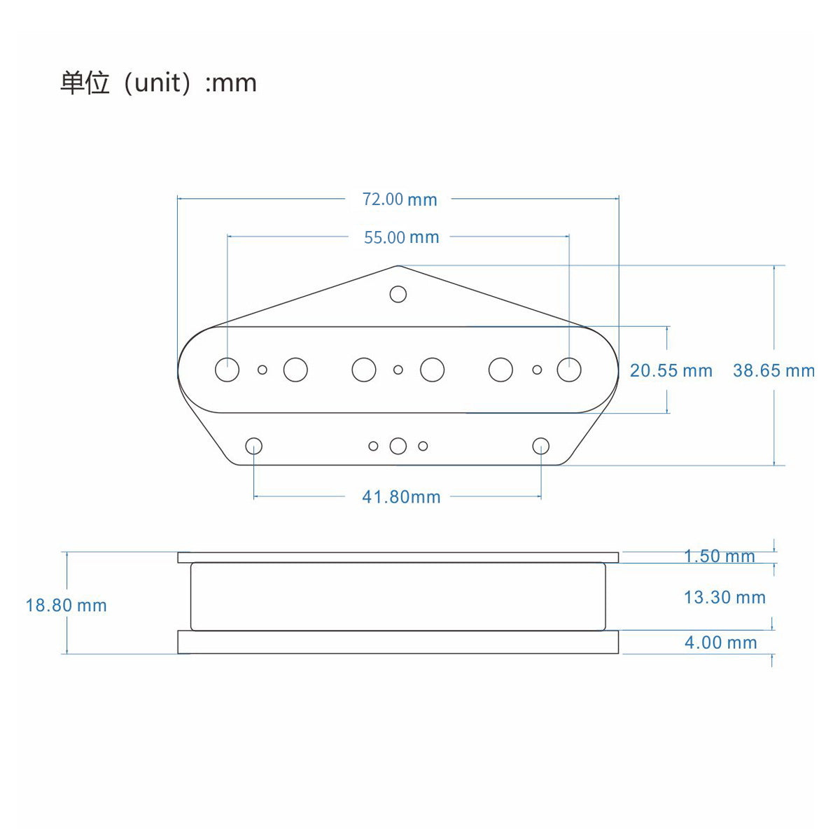 <transcy>FLEOR Vintage Alnico 5 E-Gitarren Steg Pickup Alnico V für Telegitarrenteile</transcy>