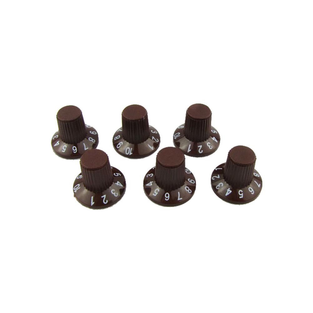 FLEOR Plastic Electric Guitar Amplifier Knobs Brown | iknmusic