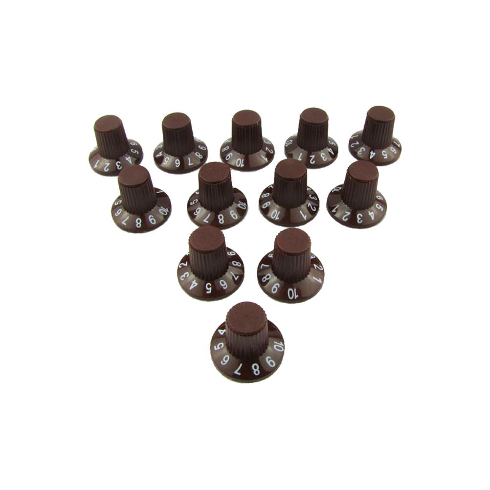 FLEOR Plastic Electric Guitar Amplifier Knobs Brown | iknmusic