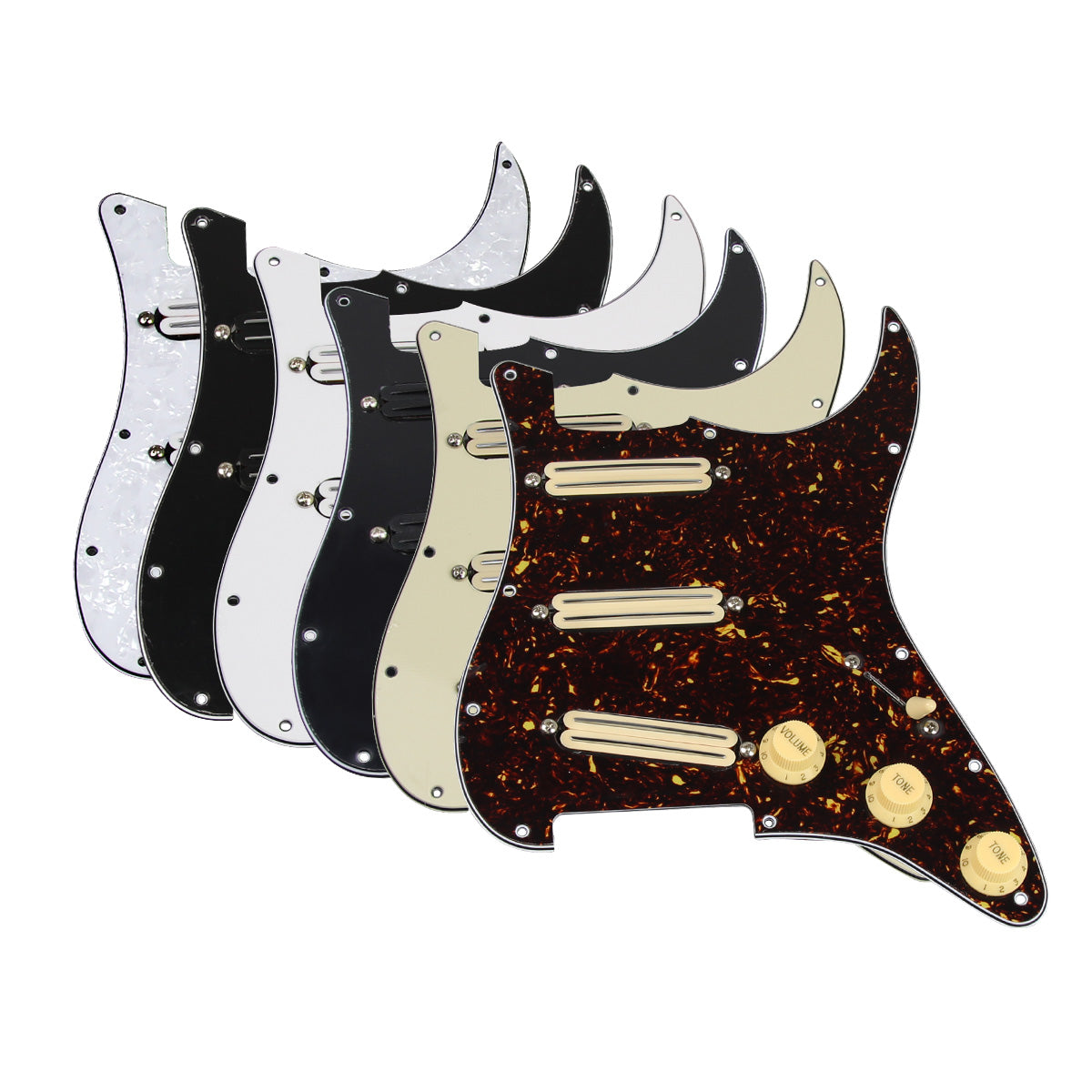 FLEOR Alnico 5 Hot Rails SSS Prewired Guitar Pickguard | iknmusic