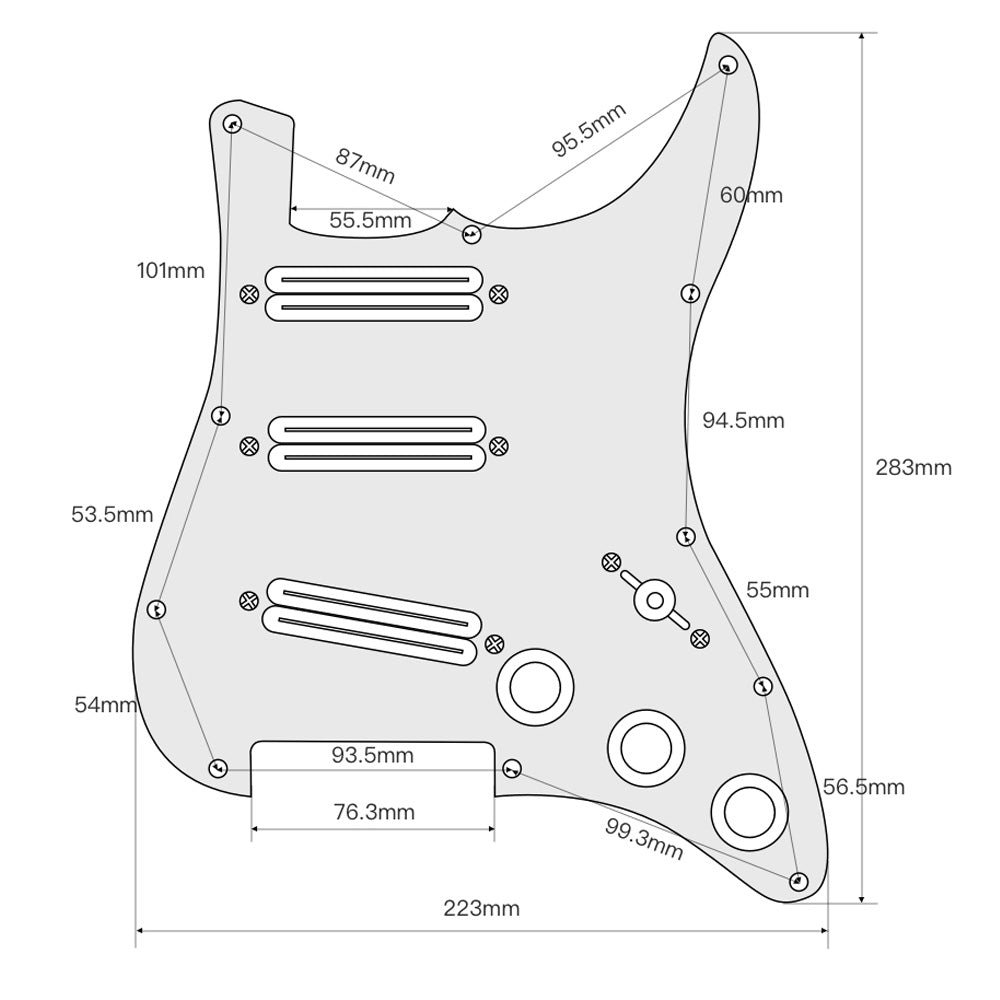 FLEOR Alnico 5 Hot Rails SSS Prewired Guitar Pickguard | iknmusic 